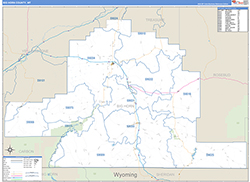 Big Horn County, MT Wall Map Zip Code Basic Style 2026